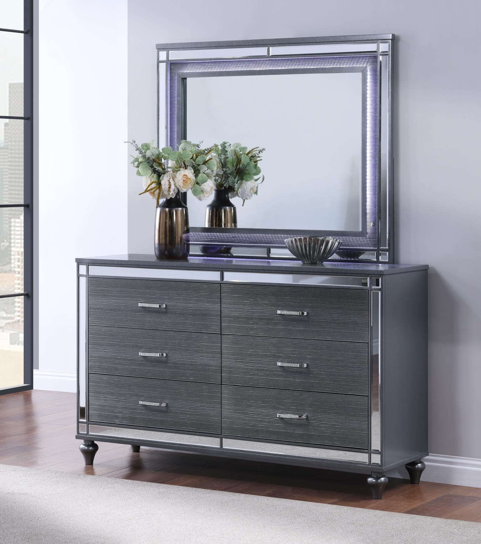 CHARCOAL GLOSS LED MIRROR