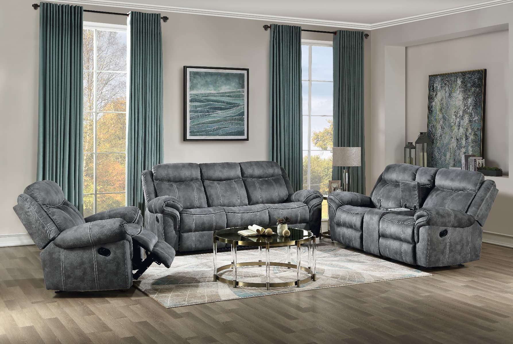 Motion Loveseat & Console W/USB Port